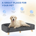 Load image into Gallery viewer, Dog Sofa, Dog Couch Bed for Large Dogs, Elevated Pet Cat Sofa Bed with Removable Washable Cover, Anti-slip Foot Pads, Dark Grey
