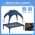 Load image into Gallery viewer, Raised Dog Bed Waterproof Elevated Pet Cot with Breathable Mesh UV Protection Canopy Blue, for Small Dogs, 61 x 46 x 62cm
