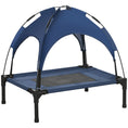 Load image into Gallery viewer, Raised Dog Bed Waterproof Elevated Pet Cot with Breathable Mesh UV Protection Canopy Blue, for Small Dogs, 61 x 46 x 62cm
