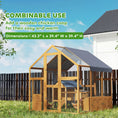 Load image into Gallery viewer, Large Wooden Chicken Coop for 6-8 Hens, Walk-in Chicken Run with Waterproof Cover, Nesting Boxes and Perches, Outdoor Poultry Cage Rabbit Hutch for Backyard, 66" x 72" x 72", Yellow
