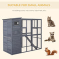 Load image into Gallery viewer, Large Catio Outdoor Cat Enclosure Weatherproof Cat House with Cat Condo, Indoor Wooden Cat Cage Pet Kennel, 77"L x 37"W x 69"H, Grey
