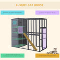 Load image into Gallery viewer, Large Catio Outdoor Cat Enclosure Weatherproof Cat House with Cat Condo, Indoor Wooden Cat Cage Pet Kennel, 77"L x 37"W x 69"H, Grey

