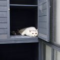 Load image into Gallery viewer, Large Catio Outdoor Cat Enclosure Weatherproof Cat House with Cat Condo, Indoor Wooden Cat Cage Pet Kennel, 77"L x 37"W x 69"H, Grey
