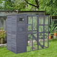 Load image into Gallery viewer, Large Catio Outdoor Cat Enclosure Weatherproof Cat House with Cat Condo, Indoor Wooden Cat Cage Pet Kennel, 77"L x 37"W x 69"H, Grey
