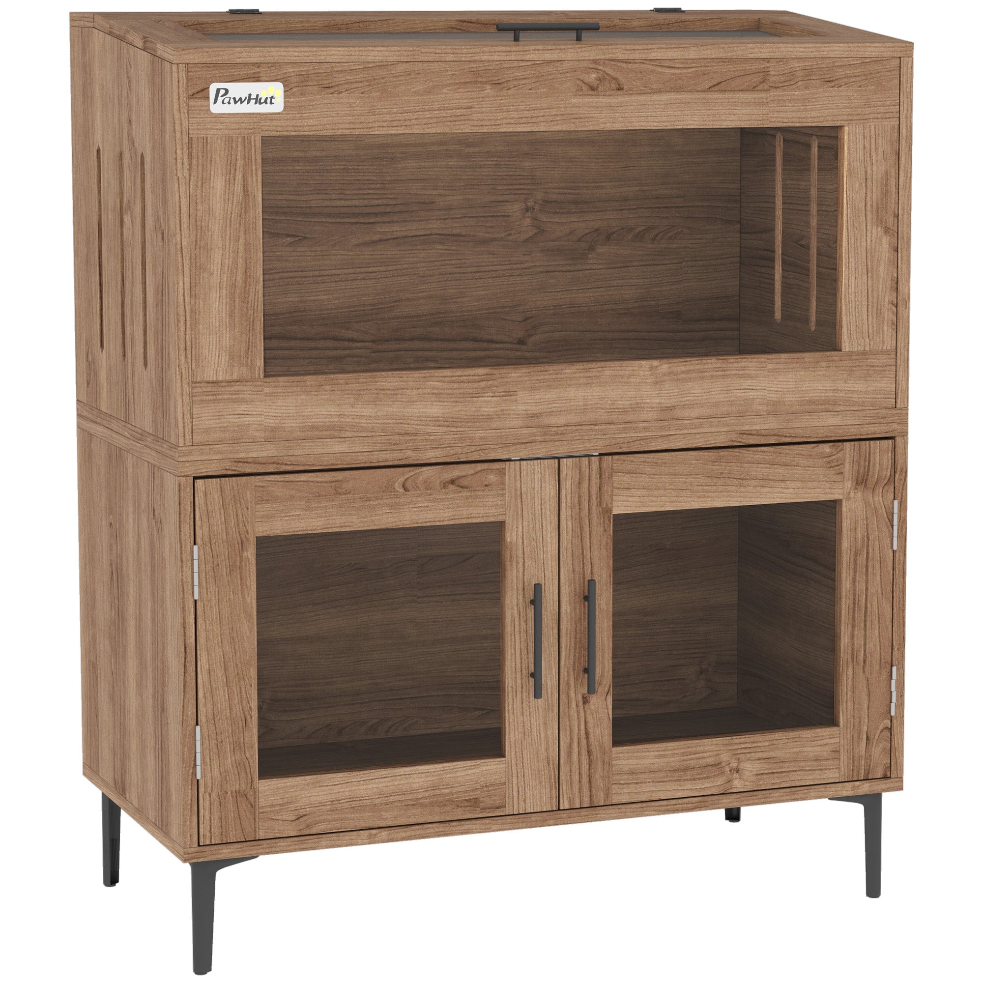 PawHut Habitat de Terrarium kweekbox voor reptielen, transparant, schuifdeksel, metalen rooster, waterdispenser, thermometer, inclusief glas, metaal, 50 x 30 x 25 cm, zwart PawHut Habitat de Terrarium kweekbox voor reptielen, transparant, schuifdeksel, metalen rooster, waterdispenser, thermometer, inclusief glas, metaal, 50 x 30 x 25 cm, zwart