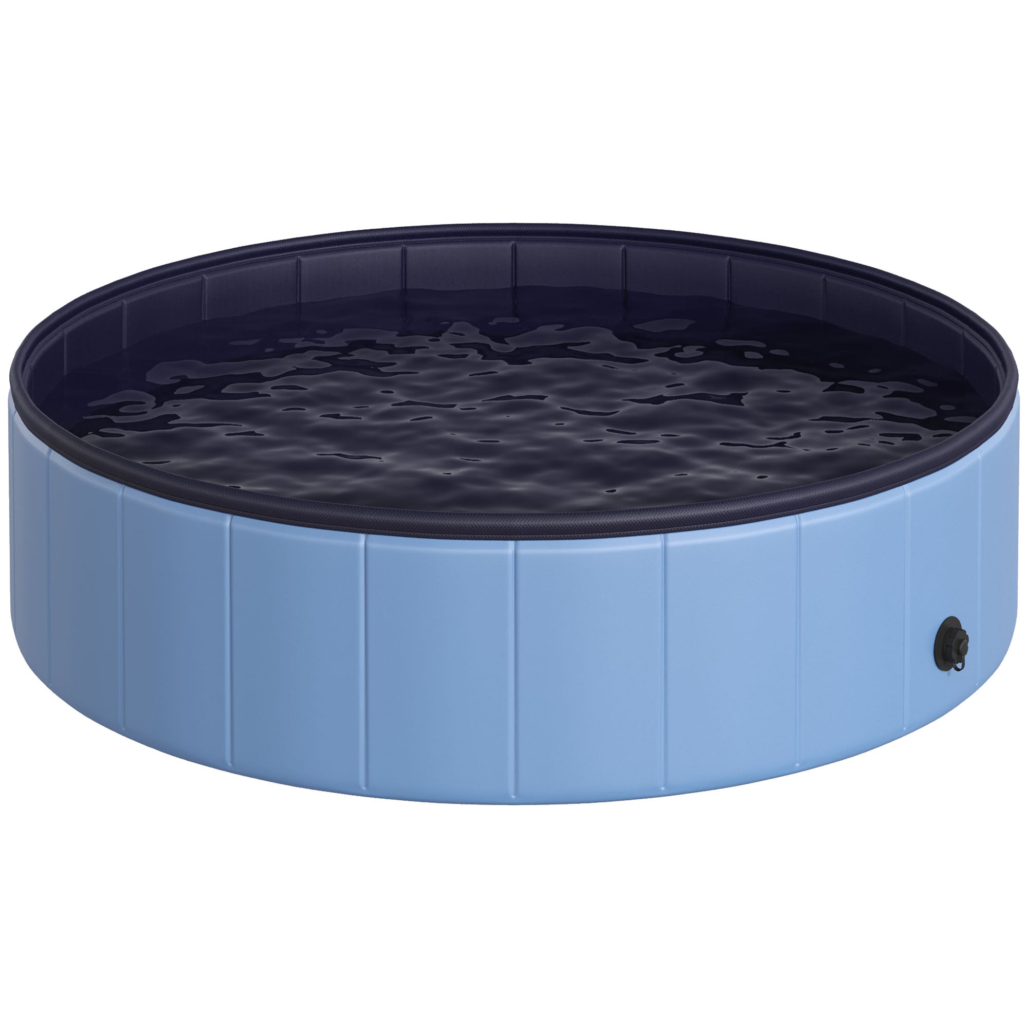 Dog Paddling Pool, Foldable Dog Pool, Leakproof & Hard Plastic, Portable Pet Bathtub with Non-Slip Base & Drainage Hole, for Indoors, Outdoors, Garden, Patio, 120 x 30 cm, Blue