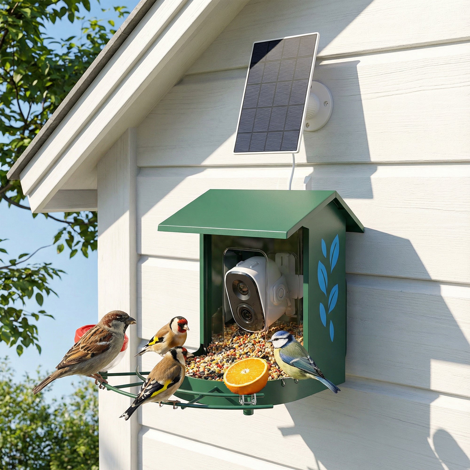 Smart Bird Feeder with Camera, AI Identify 16000+ Birds, 2K HD Live Video, Auto Video Capture, Motion Detection, Instant Arrival Alerts, 3W Solar Powered, Bird Lover Gifts