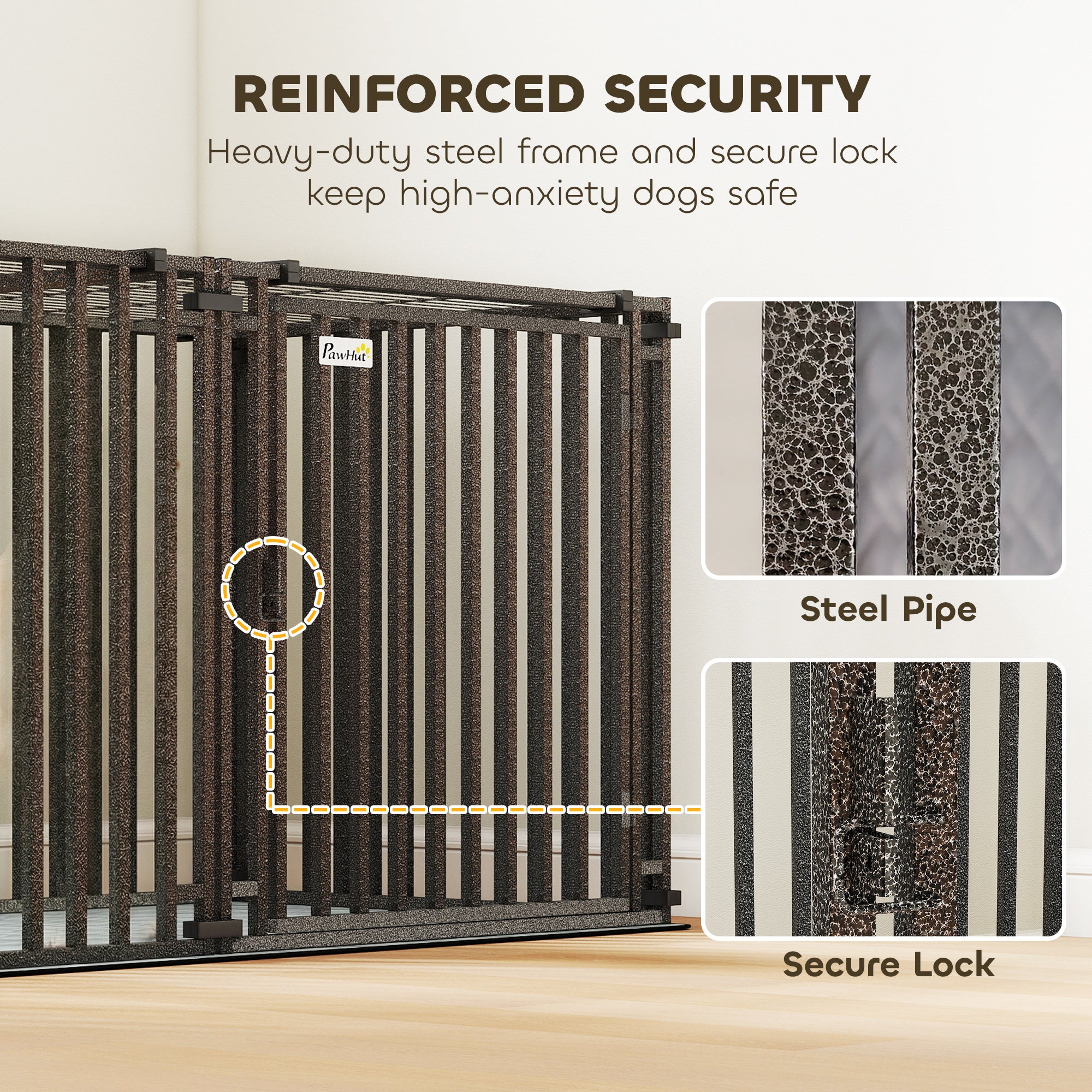 83"L Heavy Duty Dog Crate, Extra Large Metal Dog Cage Kennel with Divider and Mat for Small Medium Large Breeds, Modular Puppy Playpen with Double Doors for Indoor Outdoor, Black