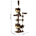 Load image into Gallery viewer, Cat Tower for Large Cats Adult, Floor to Ceiling Cat Tree Adjustable Height 94"-102" Multi-Level with Scratching Posts, Cozy Hammock, Dangling Ball Toy, Brown

