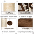 Load image into Gallery viewer, Cat Tower for Large Cats Adult, Floor to Ceiling Cat Tree Adjustable Height 94"-102" Multi-Level with Scratching Posts, Cozy Hammock, Dangling Ball Toy, Brown
