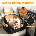 Load image into Gallery viewer, Dog Car Seat for Small Breeds Under 10kg, Dog Booster Seat Detachable Washable with Seat Belt, Thick Cushion, Portable Pet Travel Bed with Storage Pockets, Brown

