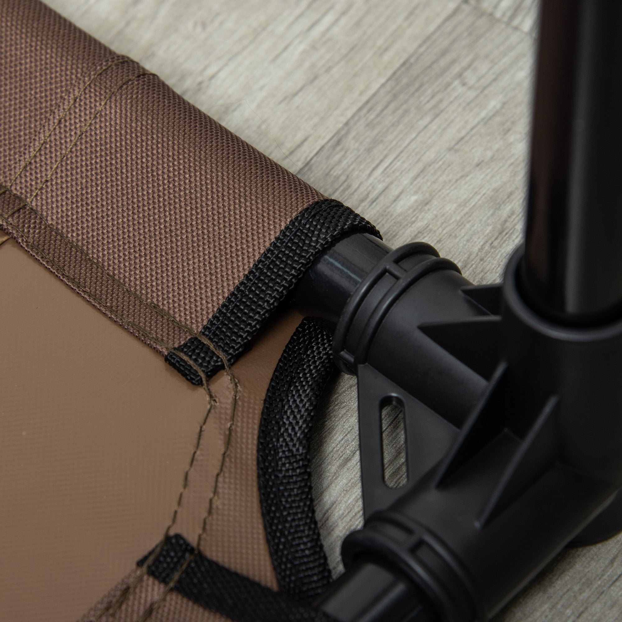 Elevated Dog Bed with Canopy, Portable Raised Dog Cot for L Sized Dogs, Indoor & Outdoor, 36" x 30" x 35", Coffee