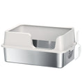 Load image into Gallery viewer, Stainless Steel Litter Box, XL Cat Litter Box with High Side, Extra Large Metal Kitten Litterbox for Big Cats with Scoop, Easy Cleaning & Anti-Urine Leakage, Light Gray

