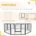 Load image into Gallery viewer, Dog Playpen, Wide 31.5"W Heavy-Duty Metal Puppy Play Pen, Pet Exercise Fences for Outside and Indoor, DIY Design with Door for Small Dogs, 8 Panels, 23.5"H
