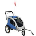 Load image into Gallery viewer, Dog Bike Trailer, 2-in-1 Pet Stroller Cart Bicycle Carrier, Folding Cart Frame with Suspension, Universal Bicycle Coupler, Reflectors, Flag, for Medium Dogs Up to 44 LBS, Light Gray
