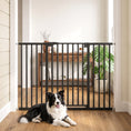 Load image into Gallery viewer, Baby Gate, Pet Gate with 3 Extensions, Auto-Close, Two-Way Open, Pressure Mounted for Stair, Doorways and Hallways, 36"H, Black
