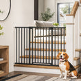 Load image into Gallery viewer, Baby Gate, Pet Gate with 3 Extensions, Auto-Close, Two-Way Open, Pressure Mounted for Stair, Doorways and Hallways, 36"H, Black

