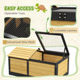 Load image into Gallery viewer, Wooden Tortoise House Tortoise Table with Hide Shelter Run, Openable Top, Tray, Yellow
