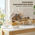 Load image into Gallery viewer, 8 in 1 PET Hamster Cage, Dwarf Hamster Cage with Large Wheel & Hideout, Small Animal Habitat with Accessories, Clear Pet House, 21.5" x 11.8" x 12.6"
