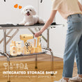 Charger l'image dans la visionneuse de la galerie, 43"L Dog Grooming Table, Pet Foldable Grooming Table with 8"- 32" Adjustable Arm, Two Nooses, Mesh Tray and Rubber Top for Large Medium Small Pets, Black
