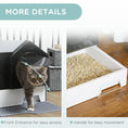 Load image into Gallery viewer, PawHut Hooded Cat Litter Box with Kitty Litter Mat, Kitty Litter Pan with Odor Control, Easy-Clean Pull-Out Drawer, Handle, Scoop, Gray
