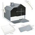 Load image into Gallery viewer, PawHut Hooded Cat Litter Box with Kitty Litter Mat, Kitty Litter Pan with Odor Control, Easy-Clean Pull-Out Drawer, Handle, Scoop, Gray
