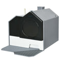 Load image into Gallery viewer, PawHut Hooded Cat Litter Box with Kitty Litter Mat, Kitty Litter Pan with Odor Control, Easy-Clean Pull-Out Drawer, Handle, Scoop, Gray
