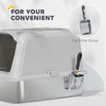 Load image into Gallery viewer, Stainless Steel Litter Box with Lid, Extra Large Hooded Cat Litter Tray for Big Cats with Front-Entry and Top-Exit, Metal Scoop, Deodorizer Bag, Non-Sticky, Odour Control and Easy Clean
