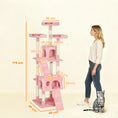 Load image into Gallery viewer, Large Cat Tree, 173 cm Cat Tower with 10 Scratching Posts, 3 Perches, 2 Condos, 1 Ramp, Kitty Climbing Tower, Activity Centre House  for Indoor Kittens, Pink
