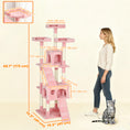 Load image into Gallery viewer, 68 inches Cat Tree, Multi-Level Large Cat Tower Condo with Scratching Posts, Perches, Cat Houses, Dangling Toy, Pink
