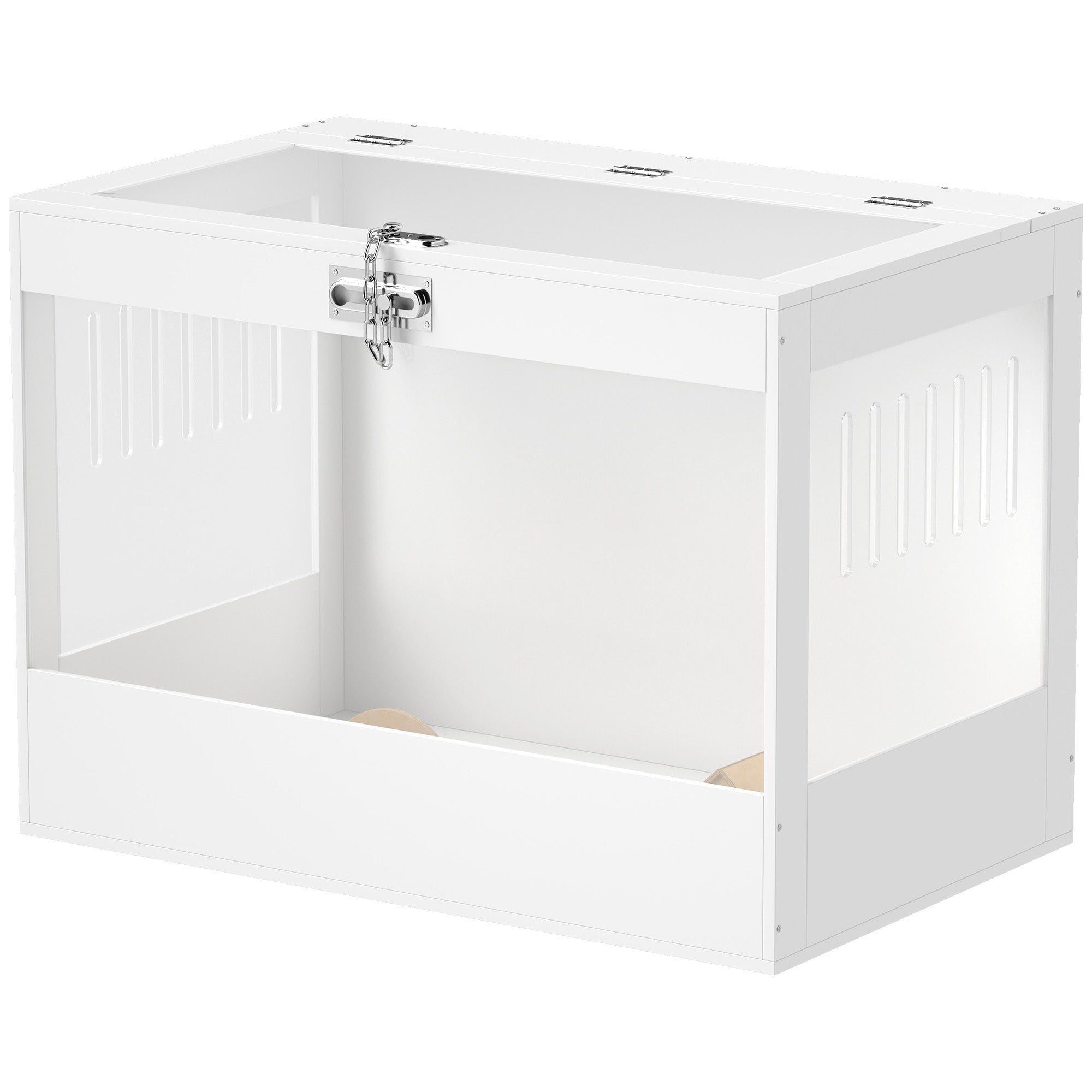PawHut Hamster Cage with Openable Top & Lock, Transparent Acrylic Panels Small Animal Habitat with Hut, Seesaw, Ladder, for Dwarf Hamster Gerbil, 31.5" x 20" x 23", White