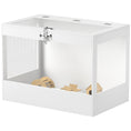 Load image into Gallery viewer, Hamster Cage, 31.5"L Transparent Acrylic Small Animal Habitat with Openable Top, Exercise Play House with Hut, Seesaw, Ladder for Dwarf Hamster, Gerbil, White

