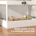 Load image into Gallery viewer, Hamster Cage, 31.5"L Transparent Acrylic Small Animal Habitat with Openable Top, Exercise Play House with Hut, Seesaw, Ladder for Dwarf Hamster, Gerbil, White
