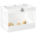 Load image into Gallery viewer, Hamster Cage, 31.5"L Transparent Acrylic Small Animal Habitat with Openable Top, Exercise Play House with Hut, Seesaw, Ladder for Dwarf Hamster, Gerbil, White
