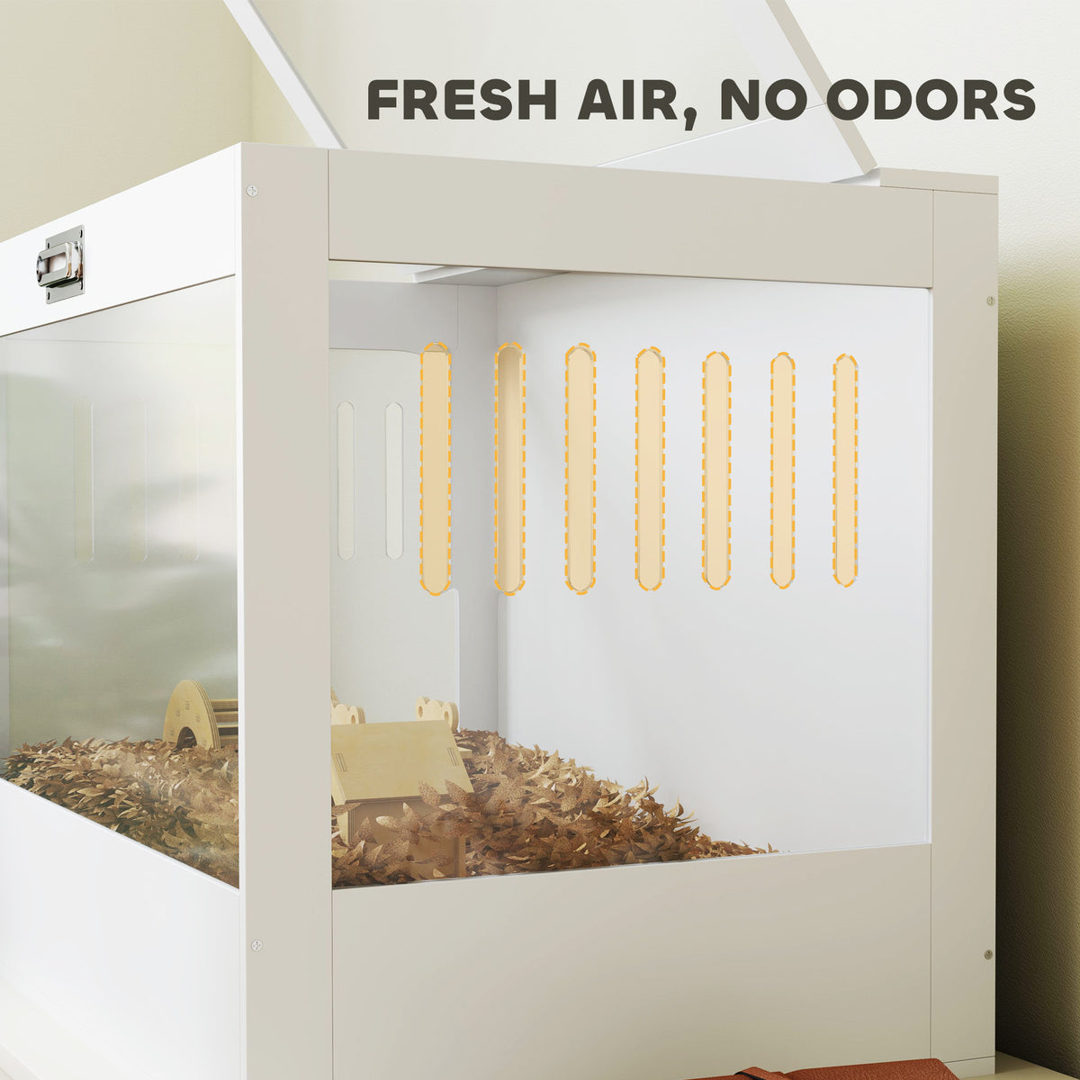 PawHut Hamster Cage with Lock Acrylic Habitat for Dwarf Hamsters 31.5 ...