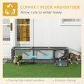 Load image into Gallery viewer, PawHut Outdoor Cat Tunnel with Extendable Design, 59" L Wooden Cat Run with Weather Protection, Connecting Inside and Outside, for Deck Patios, Balconies, Gray
