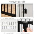 Load image into Gallery viewer, Pet Safety Gate, 5 Panels Playpen Fireplace, Metal Fence, Stair Barrier, Room Divider w/ Walk-Through Door - Black
