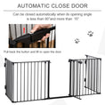 Load image into Gallery viewer, Pet Safety Gate, 5 Panels Playpen Fireplace, Metal Fence, Stair Barrier, Room Divider w/ Walk-Through Door - Black
