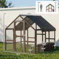 Load image into Gallery viewer, Large Wooden Chicken Coop for 8-10 Hens, Walk-in Chicken Run with Waterproof Cover, Nesting Boxes and Perches, Outdoor Poultry Cage Rabbit Hutch for Backyard, 83" x 73" x 73", Dark Brown
