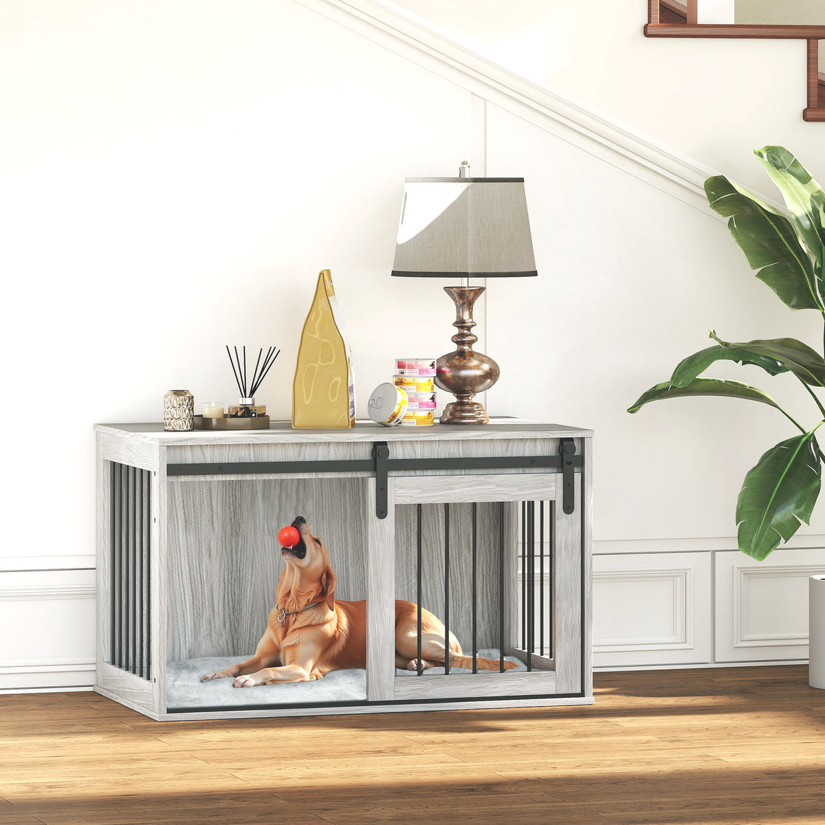 PawHut Dog Crate Furniture for Extra Large Breeds with Removable ...