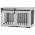 Load image into Gallery viewer, Dog Crate Furniture, Dog House Furniture Style for Large Breeds, Pet Kennel with Removable Cushion for Indoor Use, 98 x 58 x 61cm, Grey
