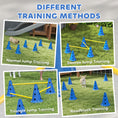 Load image into Gallery viewer, Dog Agility Equipment Set, Portable Pet Jump Training Kit for Six Cones, Six Poles with Carry Bag, Three-Piece Adjustable Height Jumping Obstacles, Blue
