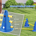 Load image into Gallery viewer, Dog Agility Equipment Set, Portable Pet Jump Training Kit for Six Cones, Six Poles with Carry Bag, Three-Piece Adjustable Height Jumping Obstacles, Blue
