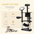 Load image into Gallery viewer, 60 Inch Cat Tree for Large Cats Adult, Tall Cat Tower with Scratching Posts and 2 Hammocks, Multi-Level Plush Kitten Condo for Indoor Cats with Dangling Balls, Dark Grey
