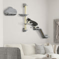 Load image into Gallery viewer, 3Pcs Cat Wall Shelf with Scratching Post, Cat Wall Shelves for Relaxing, Climbing, Cat Wall With Soft Ladder, Scratching Board, Hammock, Grey
