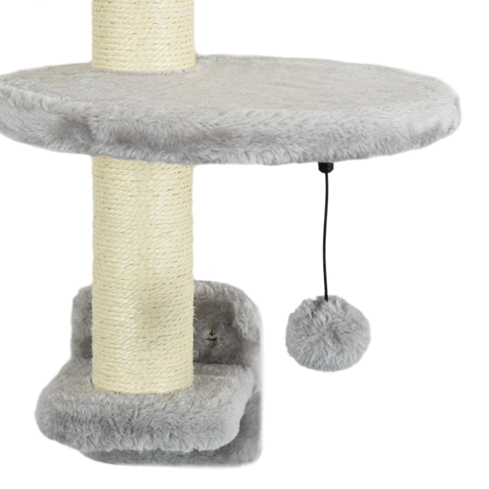 3Pcs Cat Wall Shelf with Scratching Post, Cat Wall Shelves for Relaxing, Climbing, Cat Wall With Soft Ladder, Scratching Board, Hammock, Grey