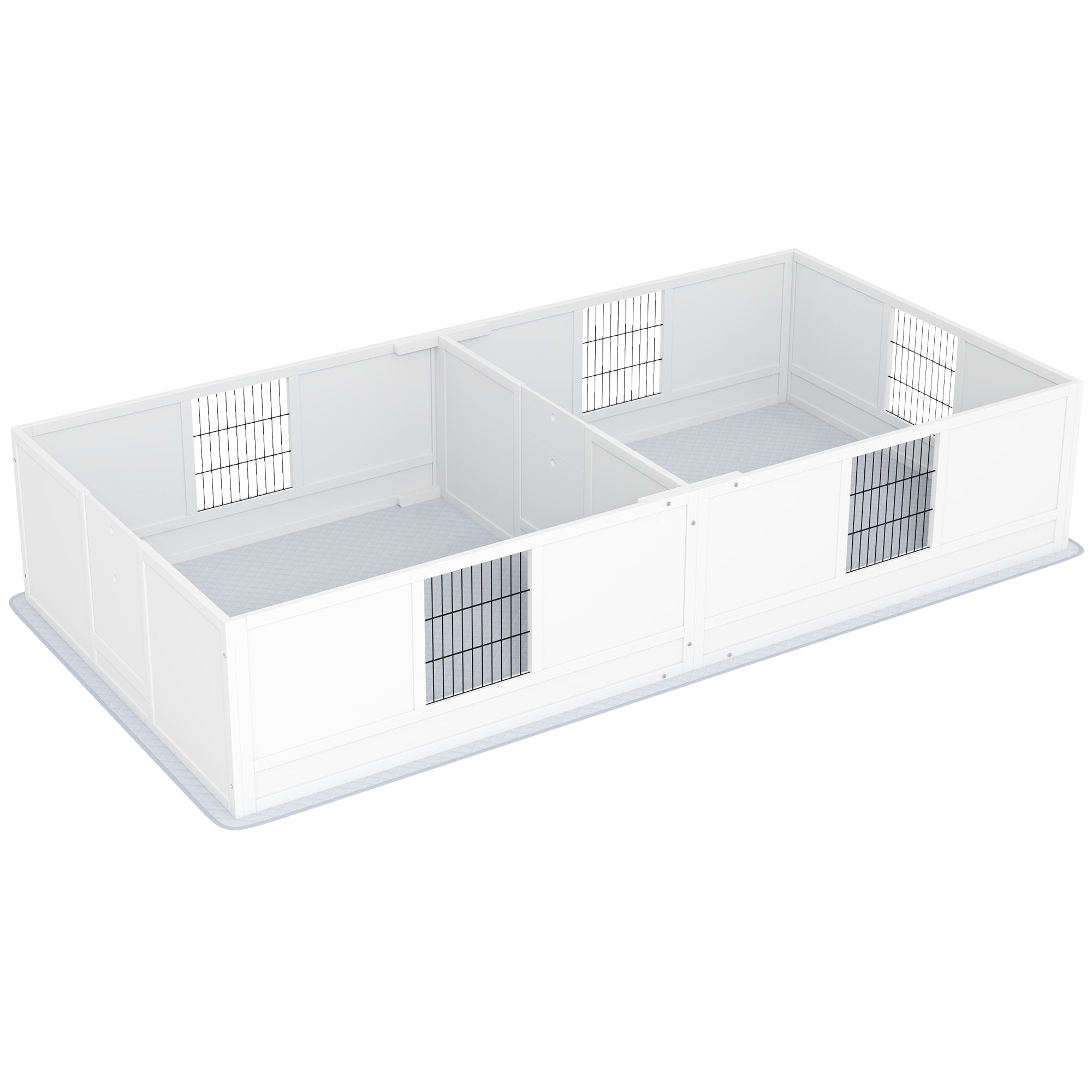PawHut Whelping Box for Dogs and Puppies, Dog Whelping Box with Waterproof Pee Pad, Adjustable Height Door, for Large Dogs Indoor Use, 96" x 47" x 19"