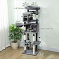 Charger l'image dans la visionneuse de la galerie, Cat Tree, 69" Cat Tower for Indoor Kittens, Multi-Level Tower with 2 Condos, Scratching Posts, 2 Hammocks, Perches, Pompoms for Multiple Kitties, Dark Grey
