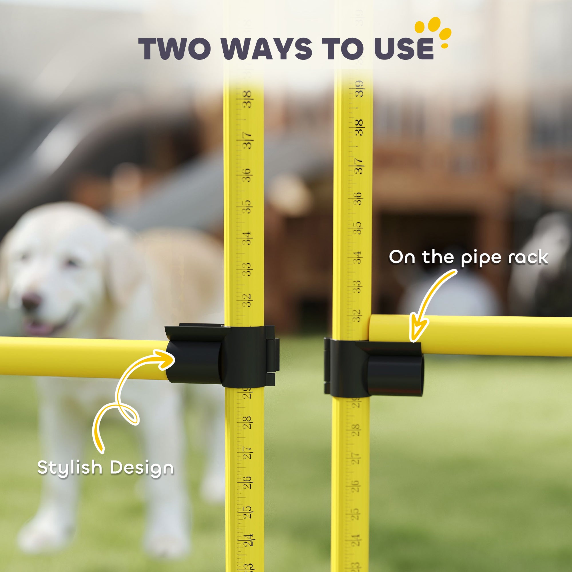 4 Piece Agility Training Equipment for Dogs with Height Adjustable Jump Hurdle, Bag, Portable, Easy Assemble Dog Outdoor Obstacle Course for Training