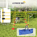 Load image into Gallery viewer, 4 Piece Agility Training Equipment for Dogs with Height Adjustable Jump Hurdle, Bag, Portable, Easy Assemble Dog Outdoor Obstacle Course for Training
